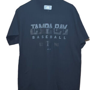Majestic Black Tampa Bay Baseball Tee Large